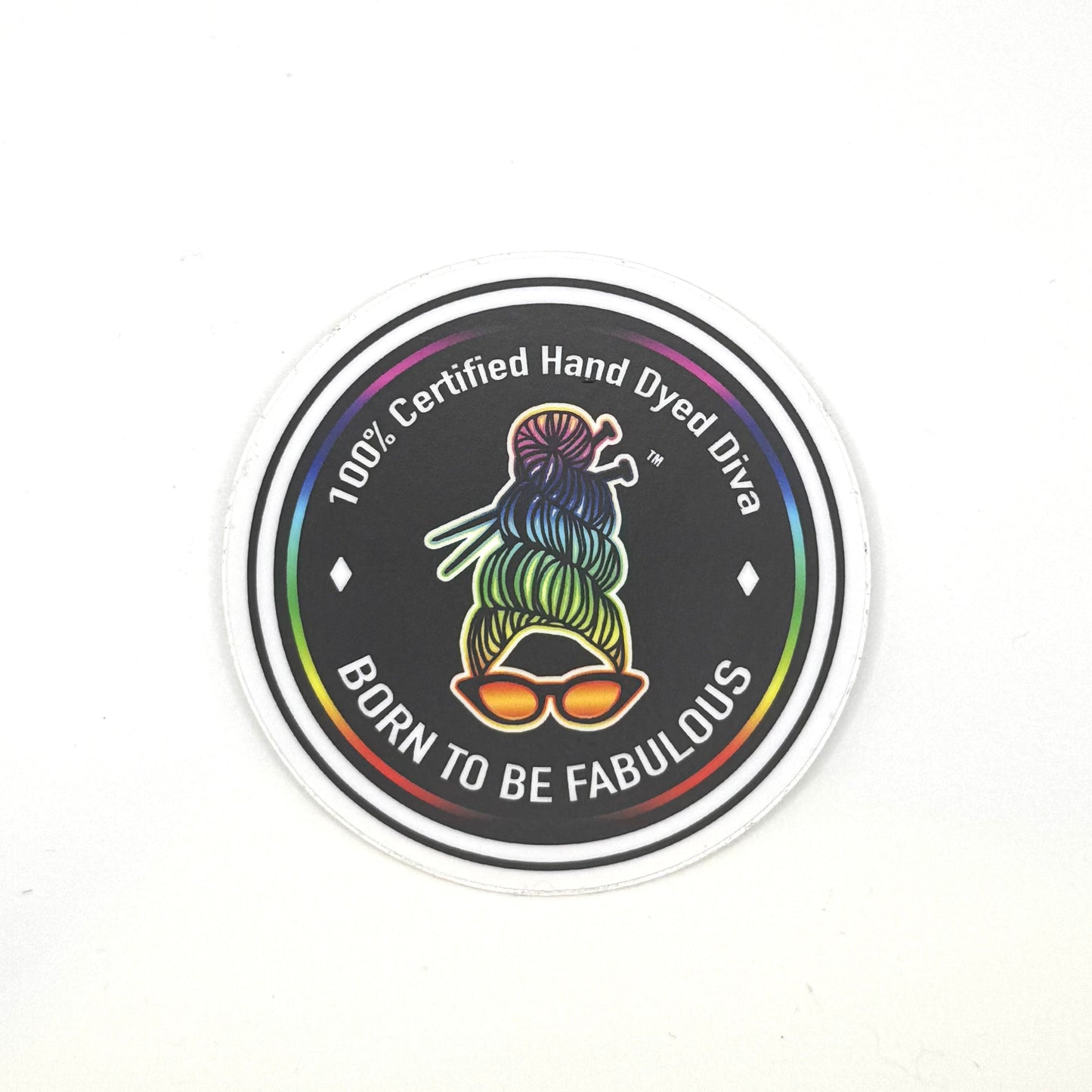 100% Certified Hand Dyed Diva Vinyl Sticker