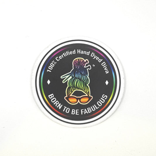 100% Certified Hand Dyed Diva Vinyl Sticker