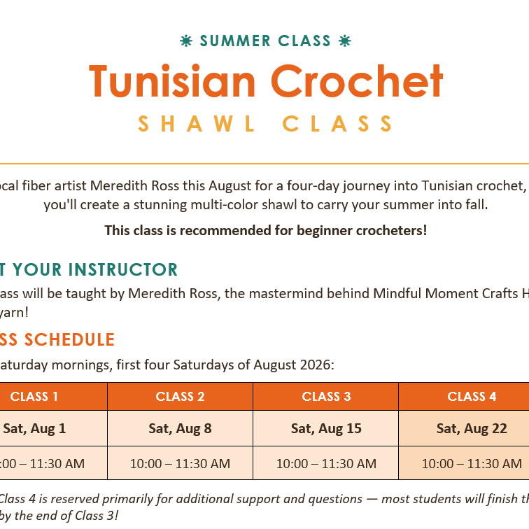 Tunisian Shawl Class